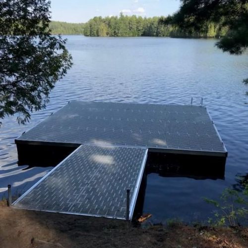 Our new dock provides lots of space to sit out and enjoy the beautiful views on Norcan Lake.